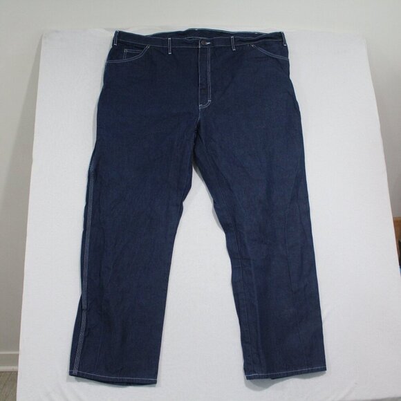 Dickies Work Men Blue Carpentar Jeans Relaxed Fit Size 50X32 - Picture 1 of 9